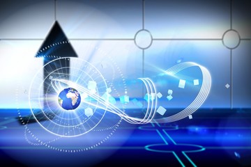 Composite image of global technology background