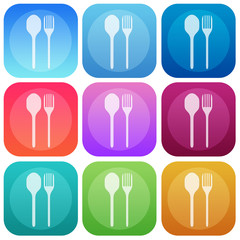 Apps color food smoth icon set