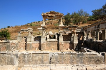 Fototapeta na wymiar Fountain of Trajan, Ephesus, Turkey.