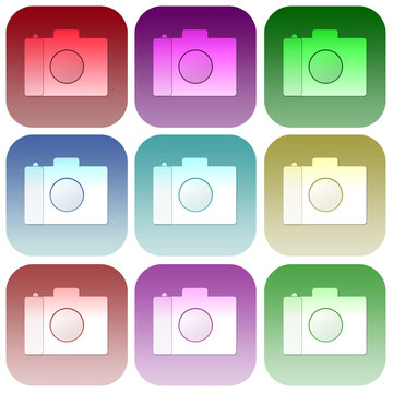 Apps color photo smoth icon set