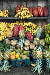 Latin America Fruit street market, Ecuador