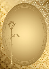 gold romantic card with golden ornament - vector