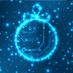 EPS10 vector circuit board ball christmas background texture