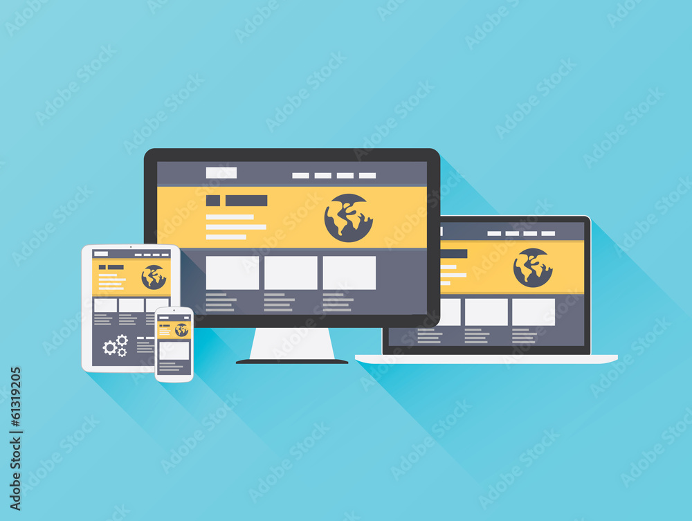 Wall mural modern flat illustration of website coding vector eps10