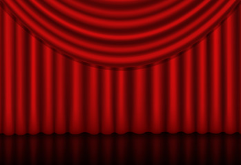 Red curtains background