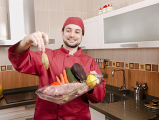 The chef in the kitchen.