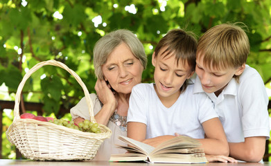 Grandmother with her grandchildren