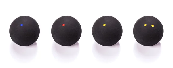 Cercles muraux Sports de balle Sélection de boules de squash isolé sur fond blanc
