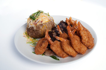 Prime Rib and Shrimp Dinner