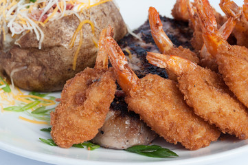 Prime Rib and Shrimp Dinner