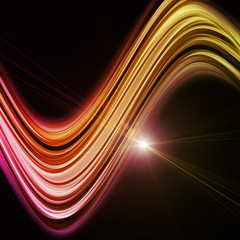 futuristic wave background design with lights
