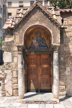 Entrance of the Church of Panaghia Kapnikarea