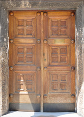 The door of the Church of Panaghia Kapnikarea