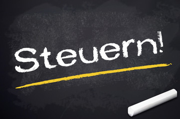 Kreidetafel mit Steuern!