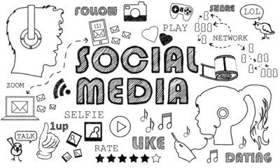 Social Media on White background