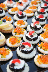 Display of colourful appetizers