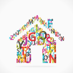 Abstract letter soup house