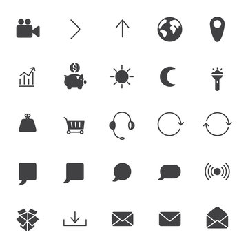 Set icons for business, communication, web
