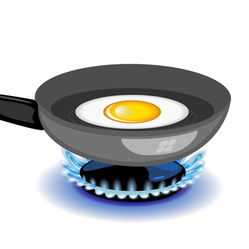 recommend clip art: Vector fried egg on a frying pan
