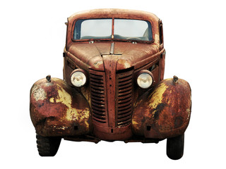 rusty old car - obrazy, fototapety, plakaty
