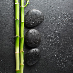 Obraz na płótnie Canvas Zen kamienie i bambusa z Rosy