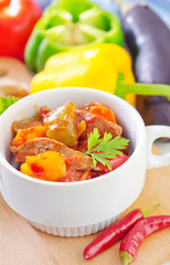 baked meat and vegetables