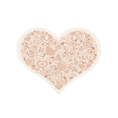 Valentites heart of objects beige