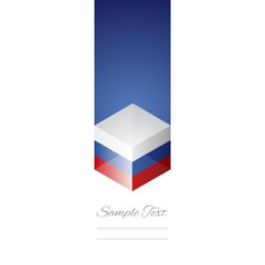 Russia cube flag white background vector