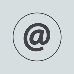 Vector circle icon on gray background. Eps 10