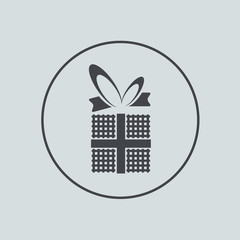 Vector circle icon on gray background. Eps 10