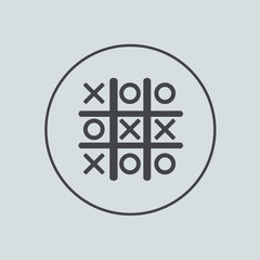 Vector circle icon on gray background. Eps 10