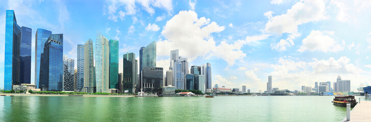 Fototapeta na wymiar Panoramic view on Singapore city center