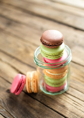 traditional french colorful macarons