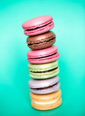 traditional french colorful macarons