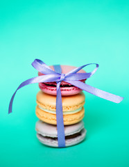 traditional french colorful macarons