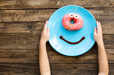 Cute donut on a breakfast