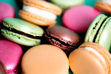 traditional french colorful macarons