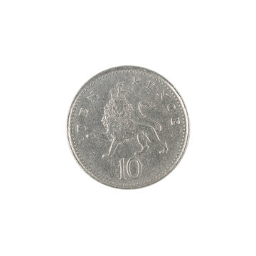 British ten pence coin reverse