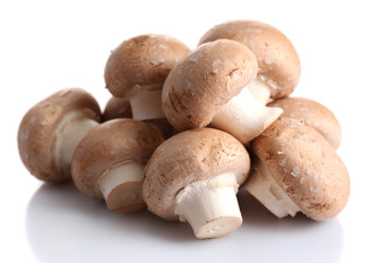 Fresh mushrooms isolated on white