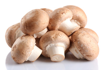 Fresh mushrooms isolated on white