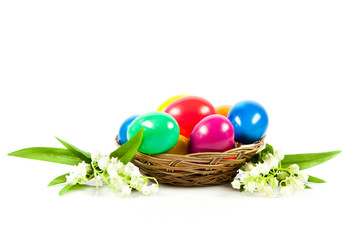 ester eggs in basket