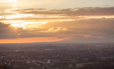 sunset over Freiburg, Germany