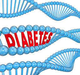 Diabetes Word DNA Strand Hereditary Blood Disease Biology