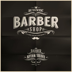 Naklejka premium Odznaki Vintage Barber Shop