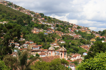 Fototapeta na wymiar Panoramic view of Ouro Preto in Brazil