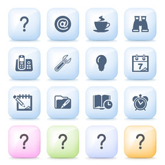 Organizer icons on color buttons.
