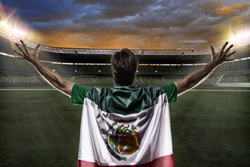 Zelfklevend Fotobehang Voetbal Mexican soccer player