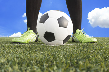 Kicking the soccer ball