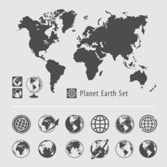 Fototapeta na wymiar Planet earth symbol set