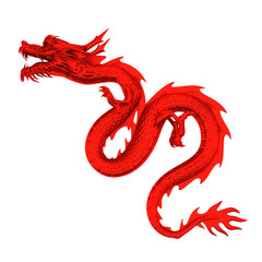 Red dragon head left top